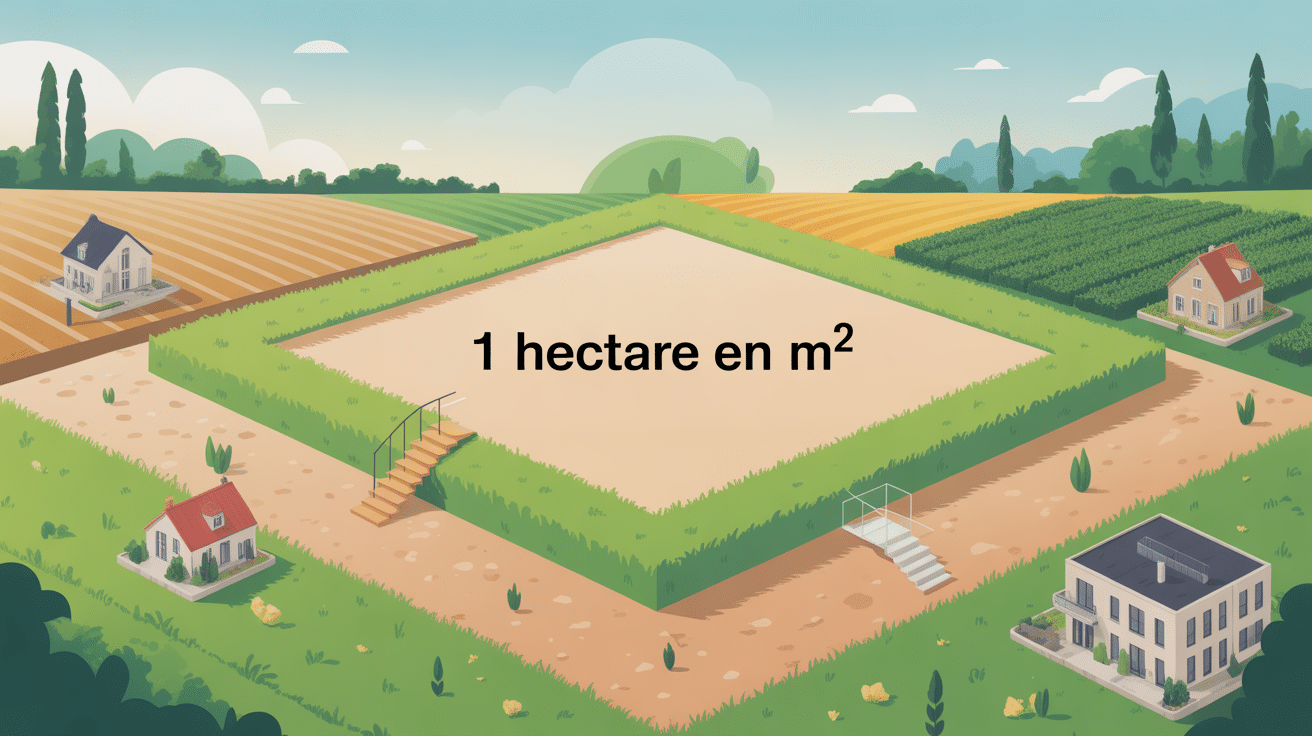 illustration conceptuelle 1 hectare en m2