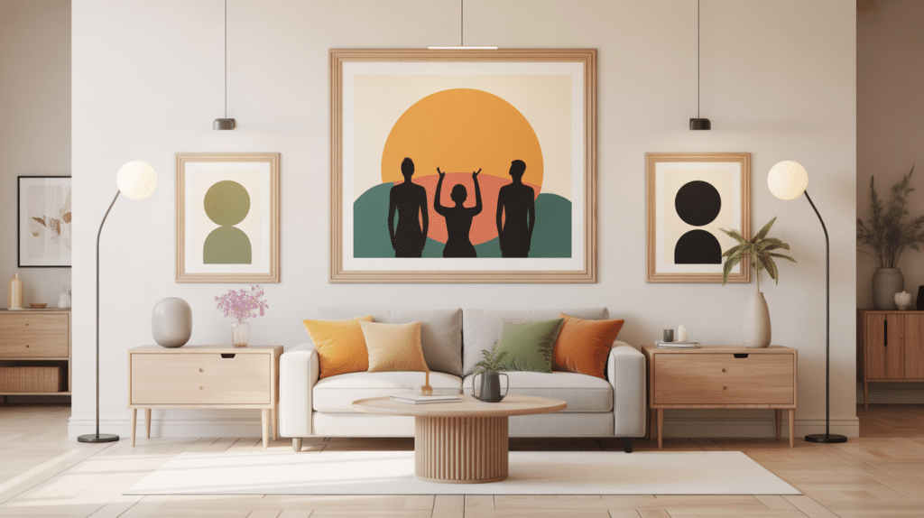 a quelle hauteur accrocher un tableau sur un mur de salon