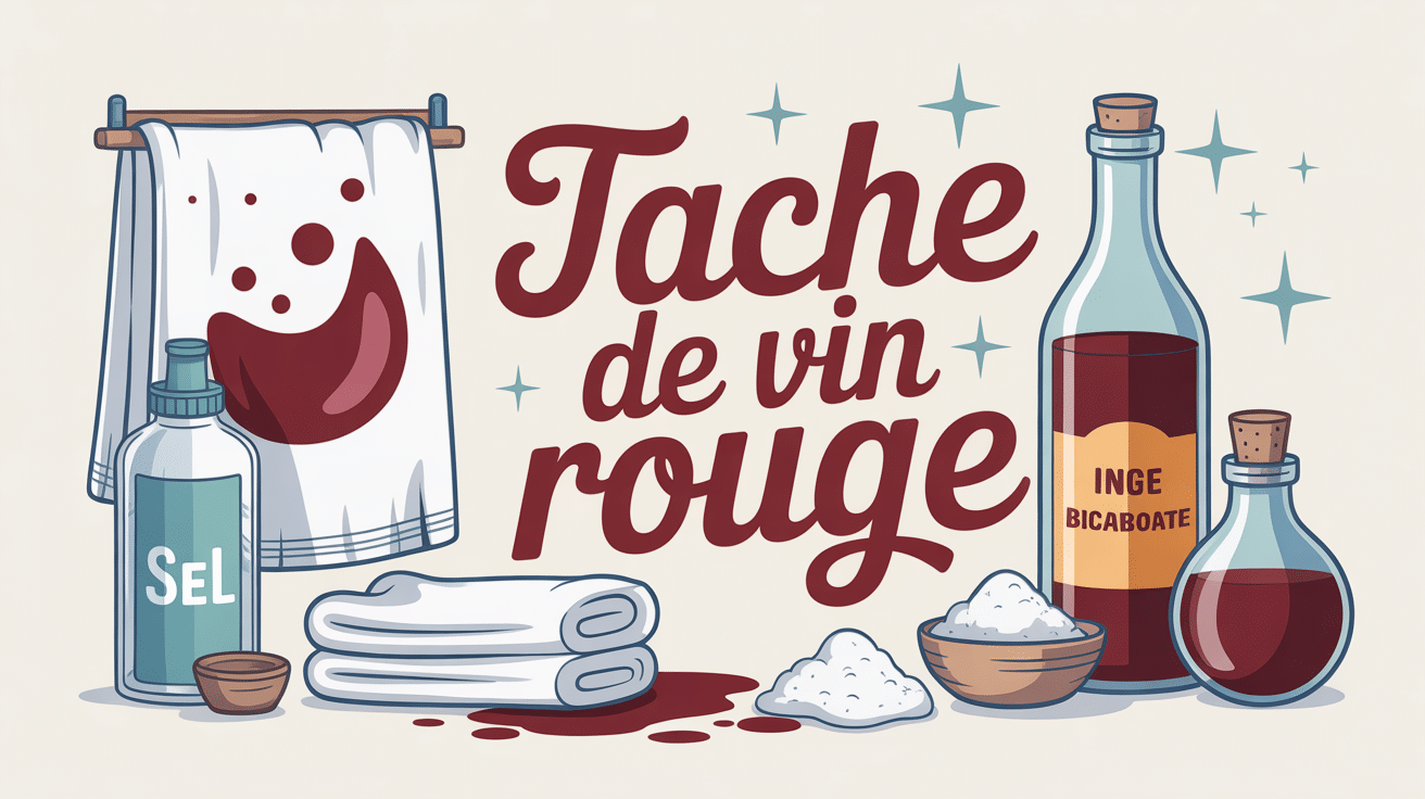 astuce de grand mere tache de vin rouge illustration textile