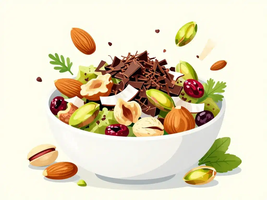 avec quoi peut on accompagner une salade de fruits croquants fruits secs chocolat