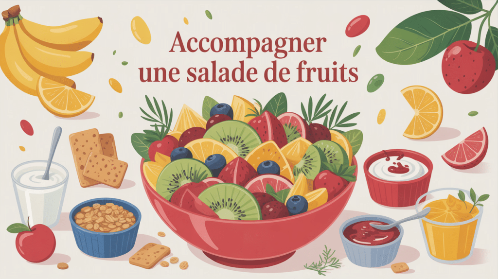 avec quoi peut on accompagner une salade de fruits illustration saladier et accompagnements