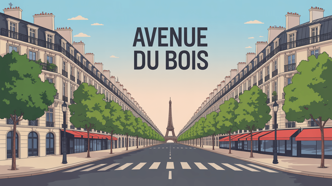 vue stylisée avenue du bois Paris élégance haussmannienne
