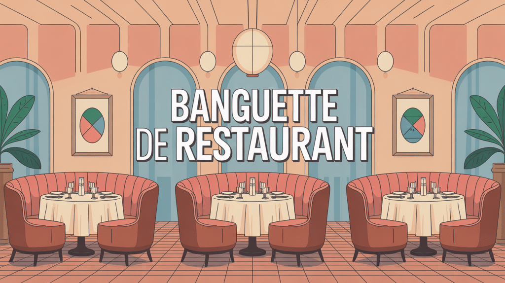 illustration banquette resto salle restaurant élégante