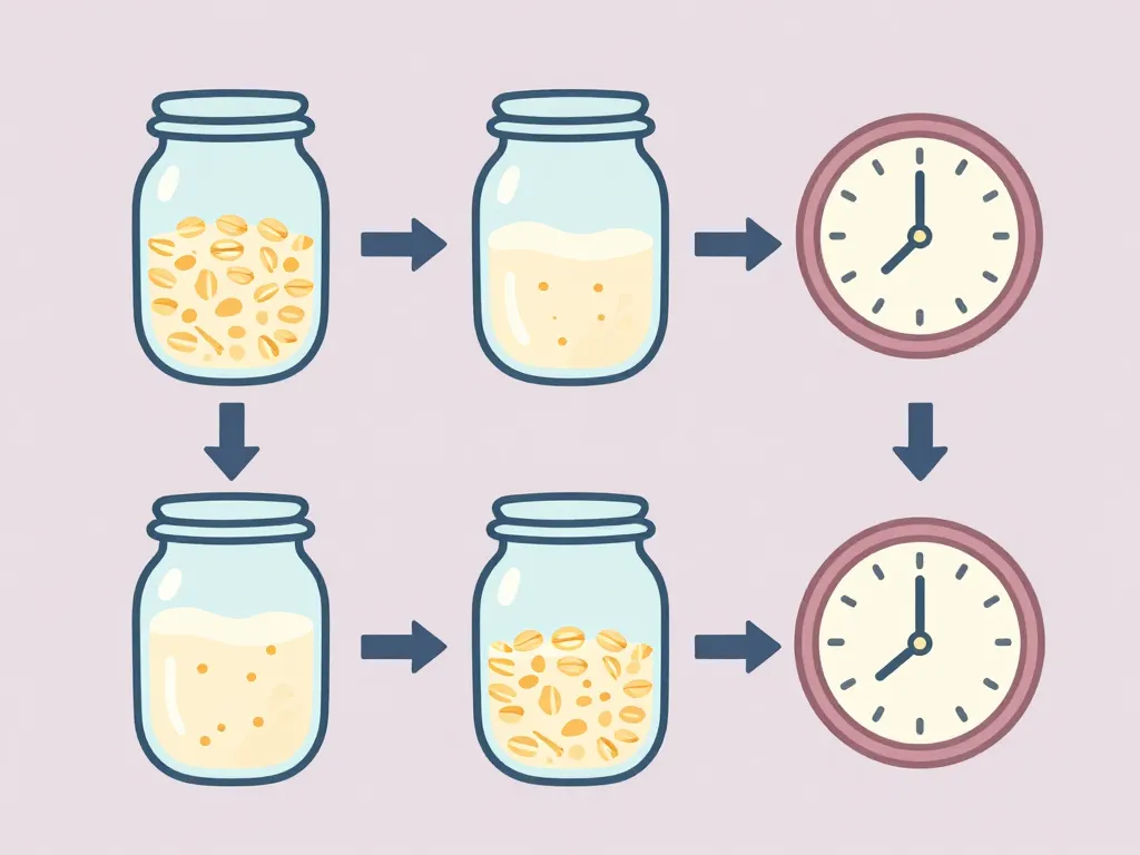 étapes bases porridge overnight recette en bocal