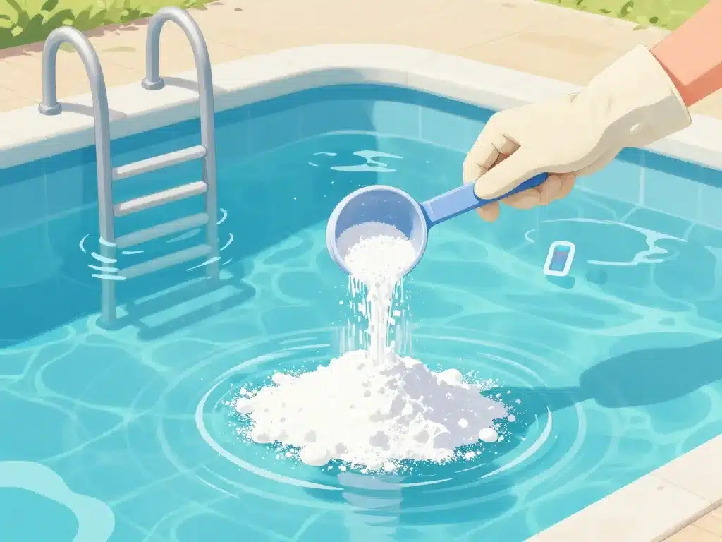 bicarbonate de soude piscine illustration ajout dosage sécurisée
