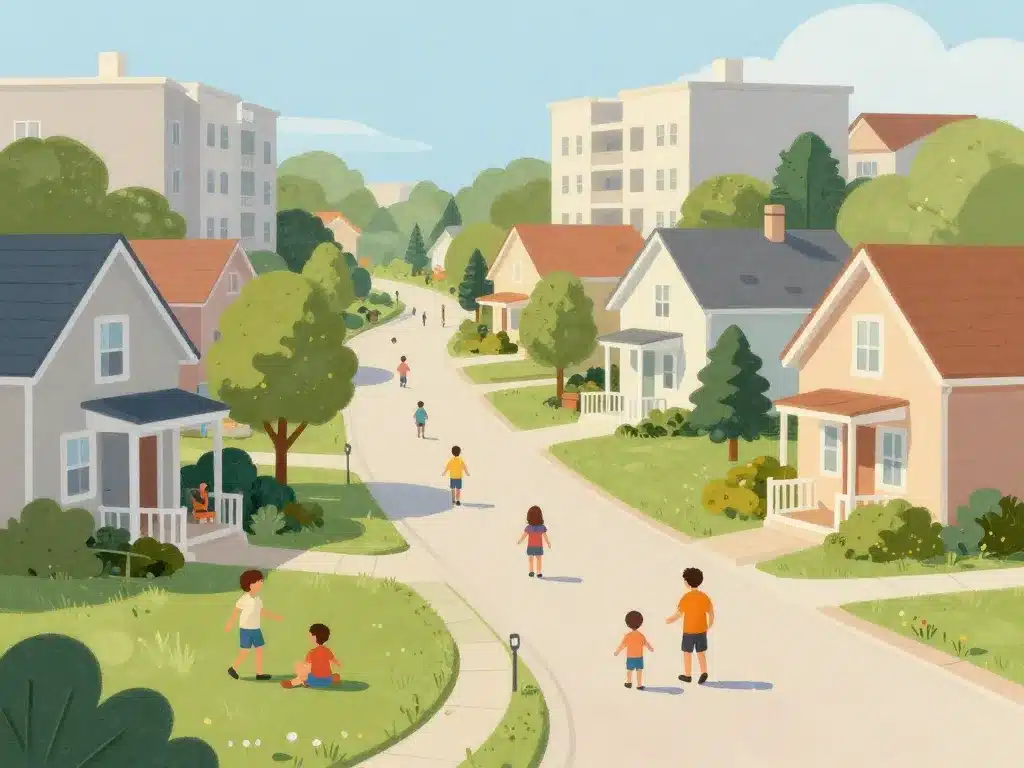 Quartiers de Caen scène de vie confortable