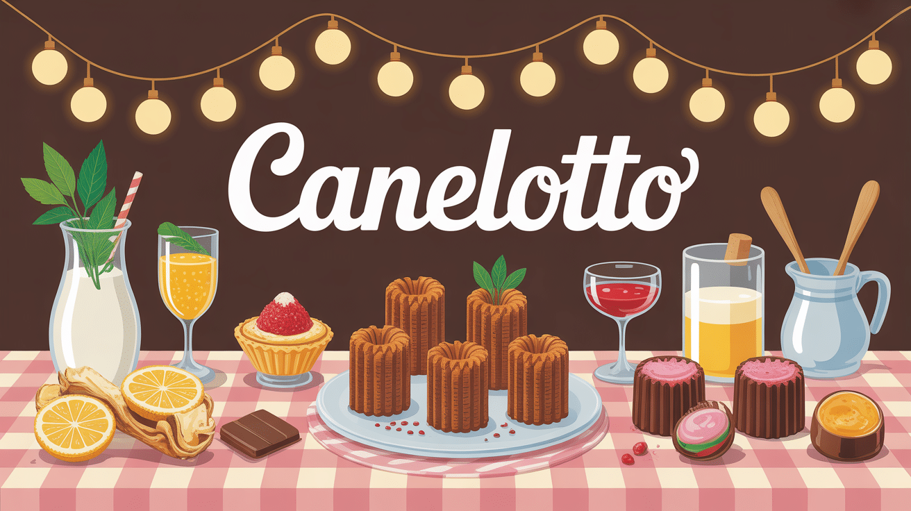Illustration gourmande du canelotto sur table française et italienne