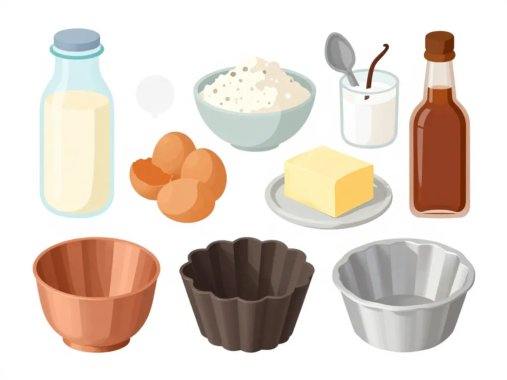 Ingrédients et moules pour recette canelotto maison