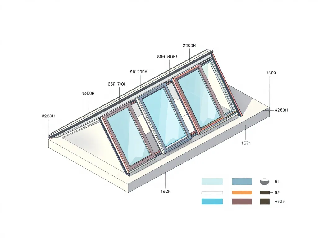Diagramme concept fenêtre de toit roto dimensions