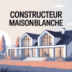 constructeur maison blanche illustration moderne lumineuse