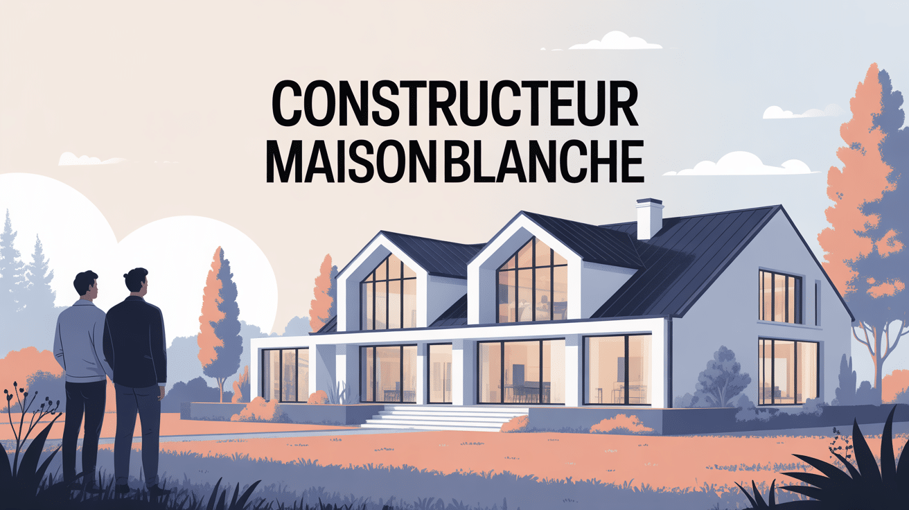 constructeur maison blanche illustration moderne lumineuse