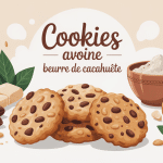 cookie avoine beurre de cacahuète sur fond sain et gourmand