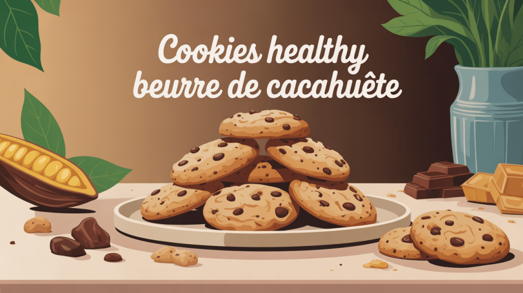 cookies healthy beurre de cacahuete sur assiette ambiance chaleureuse