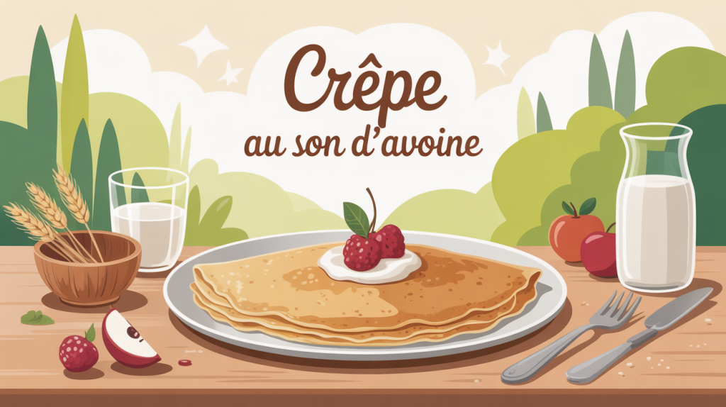 Crêpe au son d'avoine dans un contexte équilibré et naturel