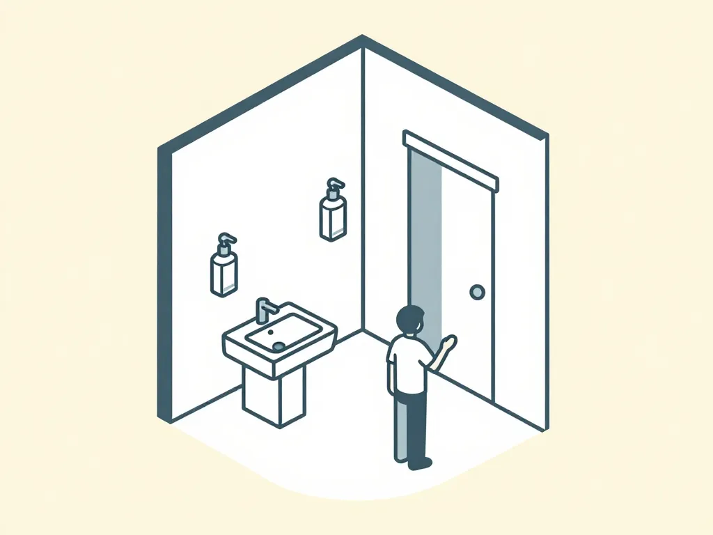 Schéma d’installation de distributeur de savon dans salle de bain