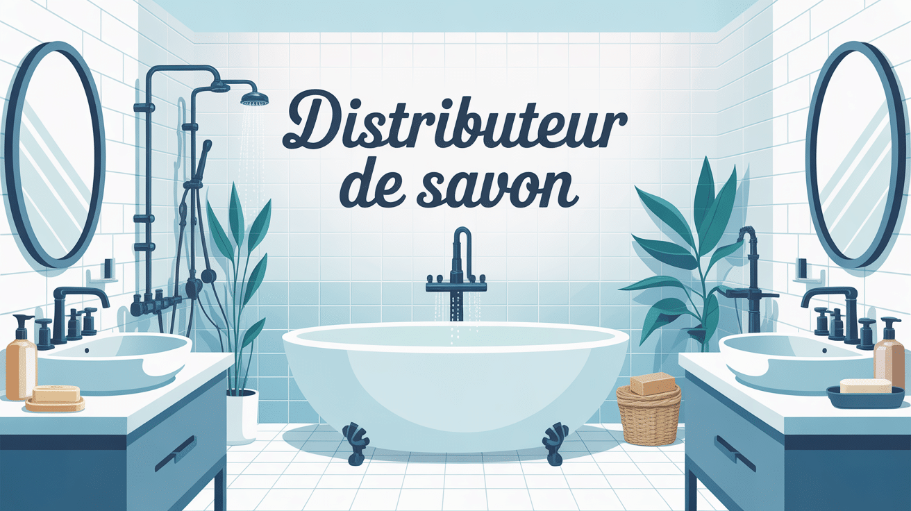 Différents distributeurs de savon dans une salle de bain moderne