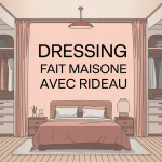 Dressing fait maison avec rideau moderne lumineux