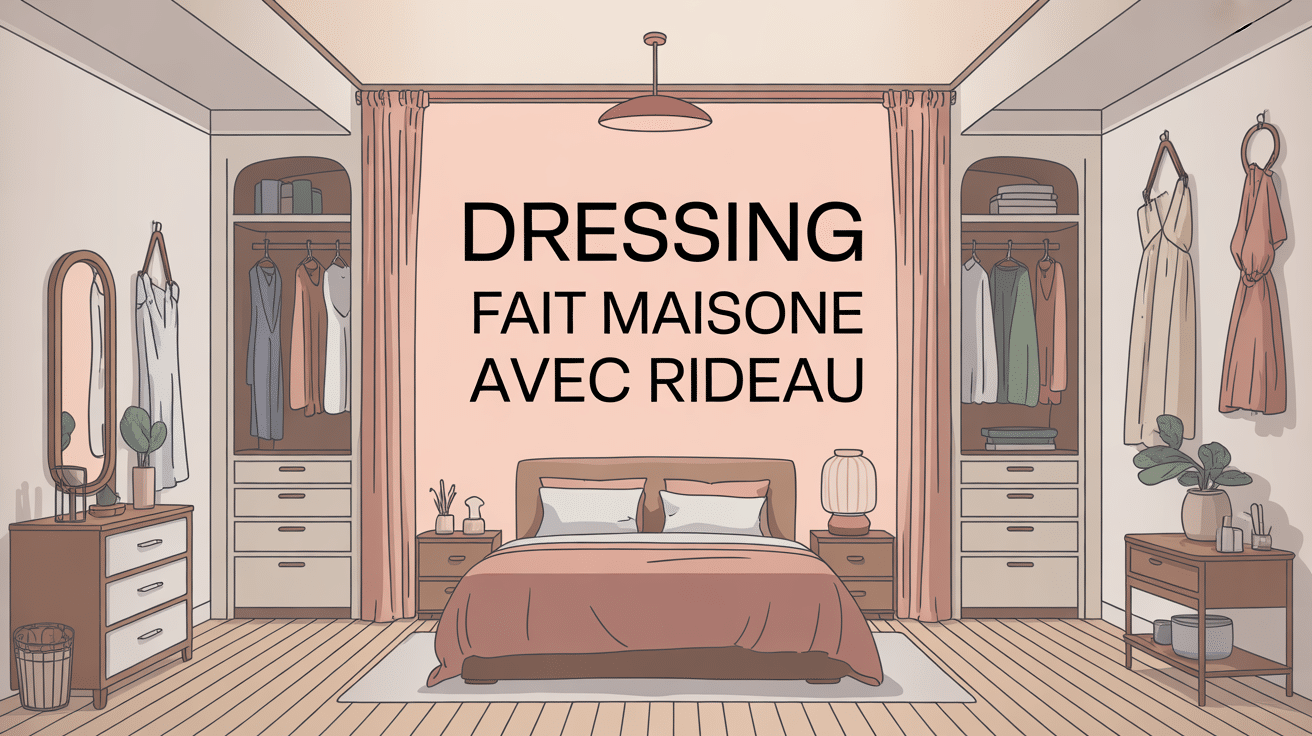 Dressing fait maison avec rideau moderne lumineux