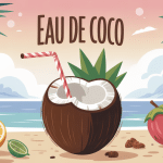 illustration eau de coco recette boisson santé