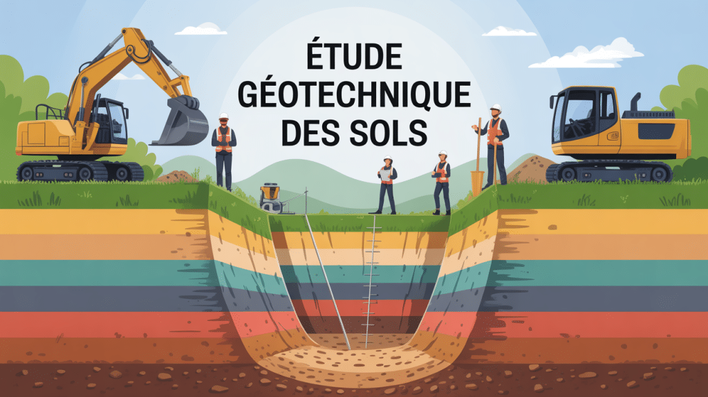 illustration chantier équipe etude geotechnique des sols