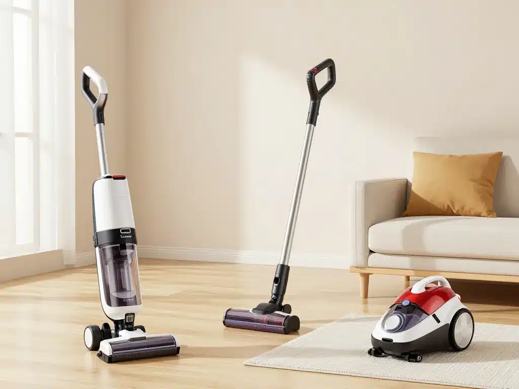 différents exceline aspirateur dans un intérieur illustré