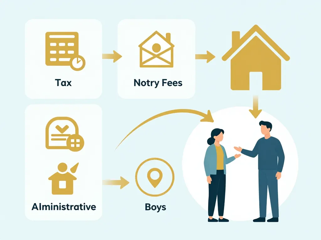 Schéma frais donation d'un bien immobilier à son fils décomposition des coûts