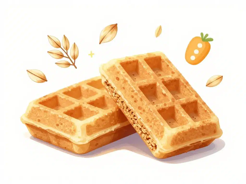 gaufre flocon d'avoine coupe fibre texture nutrition