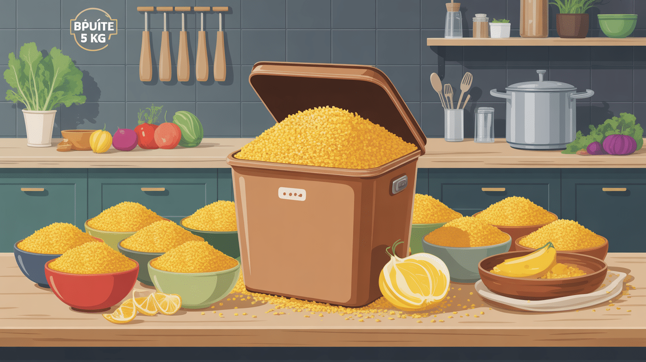 grosse boîte de maïs 5 kg illustration professionnelle