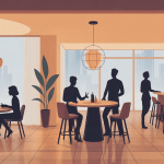 hauteur table haute îlot central bar ambiance moderne