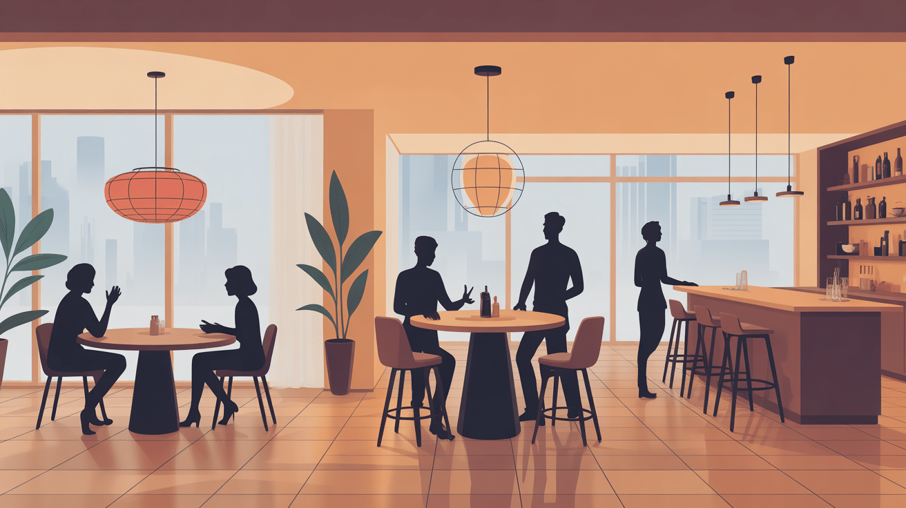 hauteur table haute îlot central bar ambiance moderne