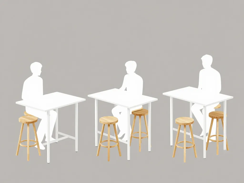 diagramme hauteur table haute standard et tabouret