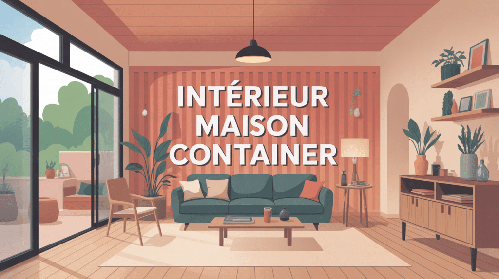 Illustration d’un intérieur maison container moderne et lumineux