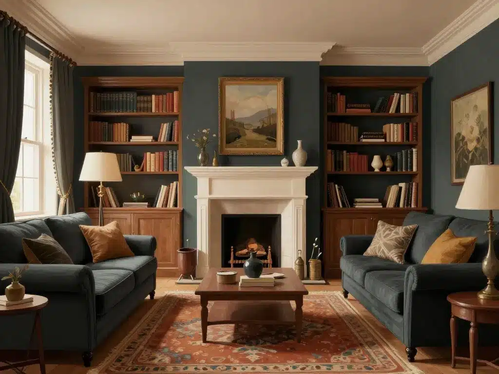 maison anglaise typique salon cosy anglais déco