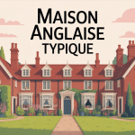 maison anglaise typique façade briques rouges jardin fleuri