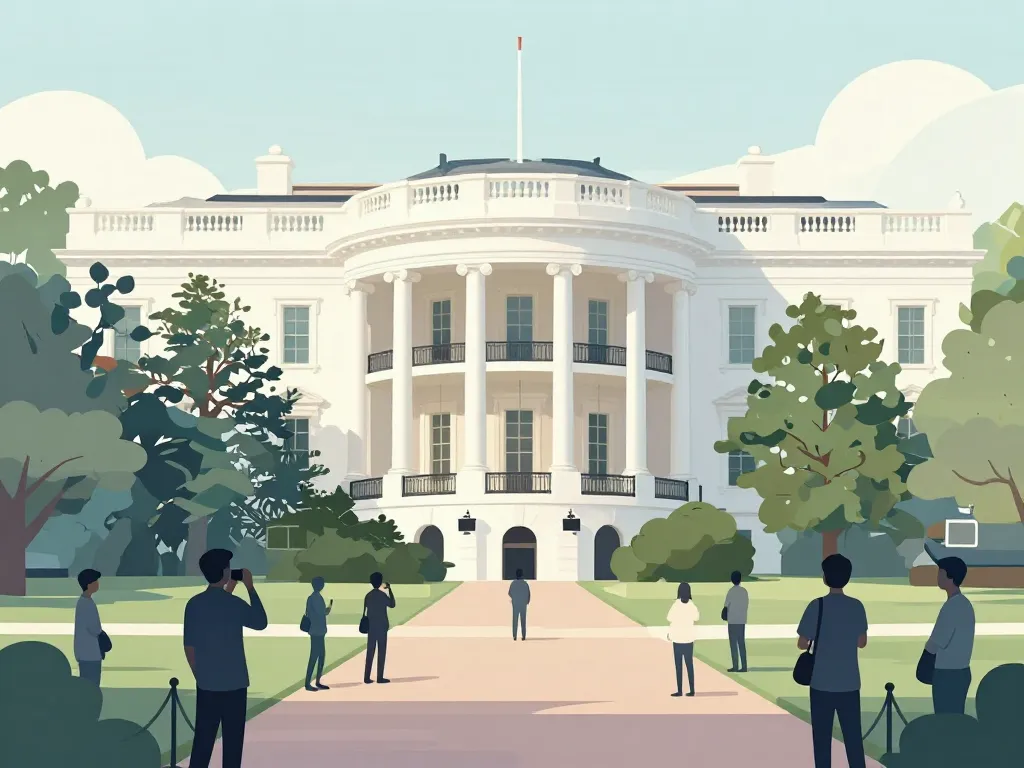 visite maisons blanche extérieur washington illustration