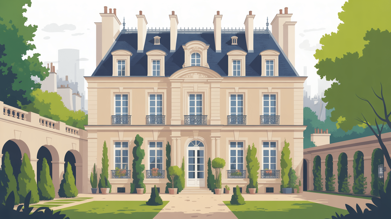 illustration manoir parisien majestueuse demeure paris