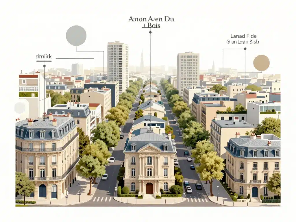 concept diagramme immobilier luxe avenue du bois Paris