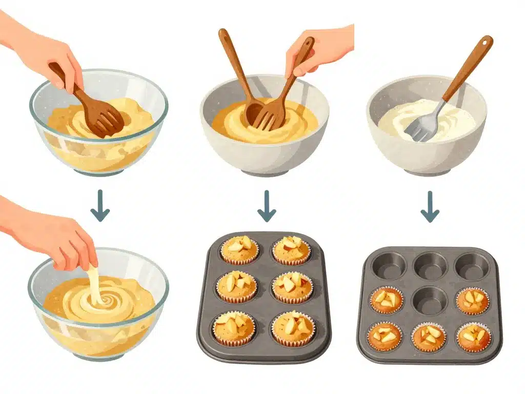 muffin compote de pomme healthy préparation étapes illustration