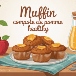 muffin compote de pomme healthy assiette gourmande illustration
