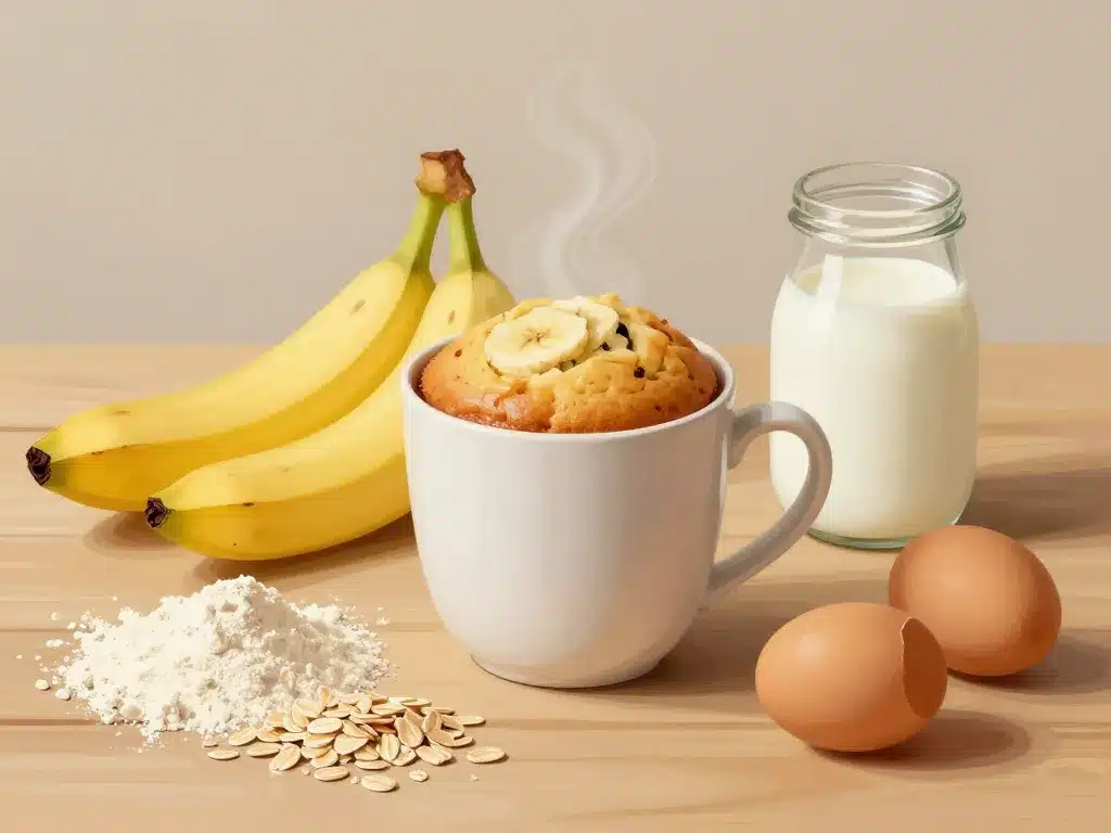 recette express mug cake banane healthy avec ingrédients