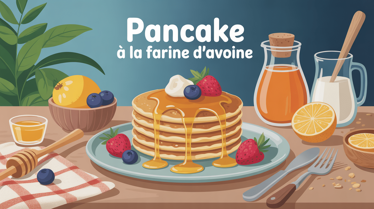 pancake farine d avoine moelleux avec fruits et miel