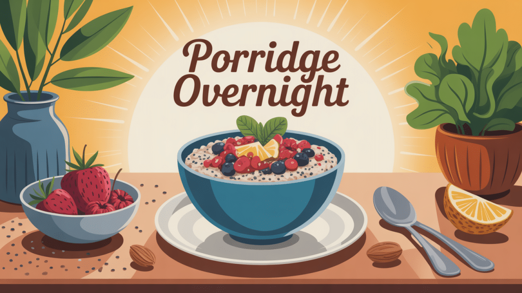bol de porridge overnight recette avec fruits rouges et noix matin