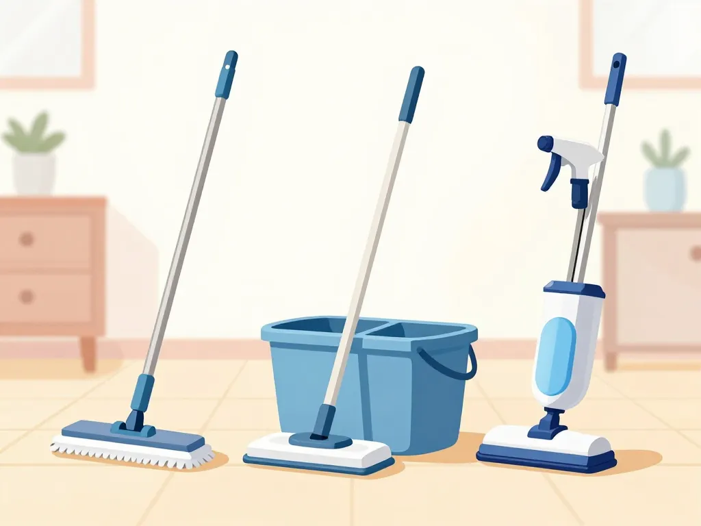 produit serpillère différents balais et serpillères