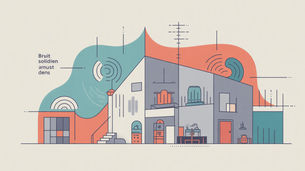 illustration propagation bruit solidien dans bâtiment résidentiel