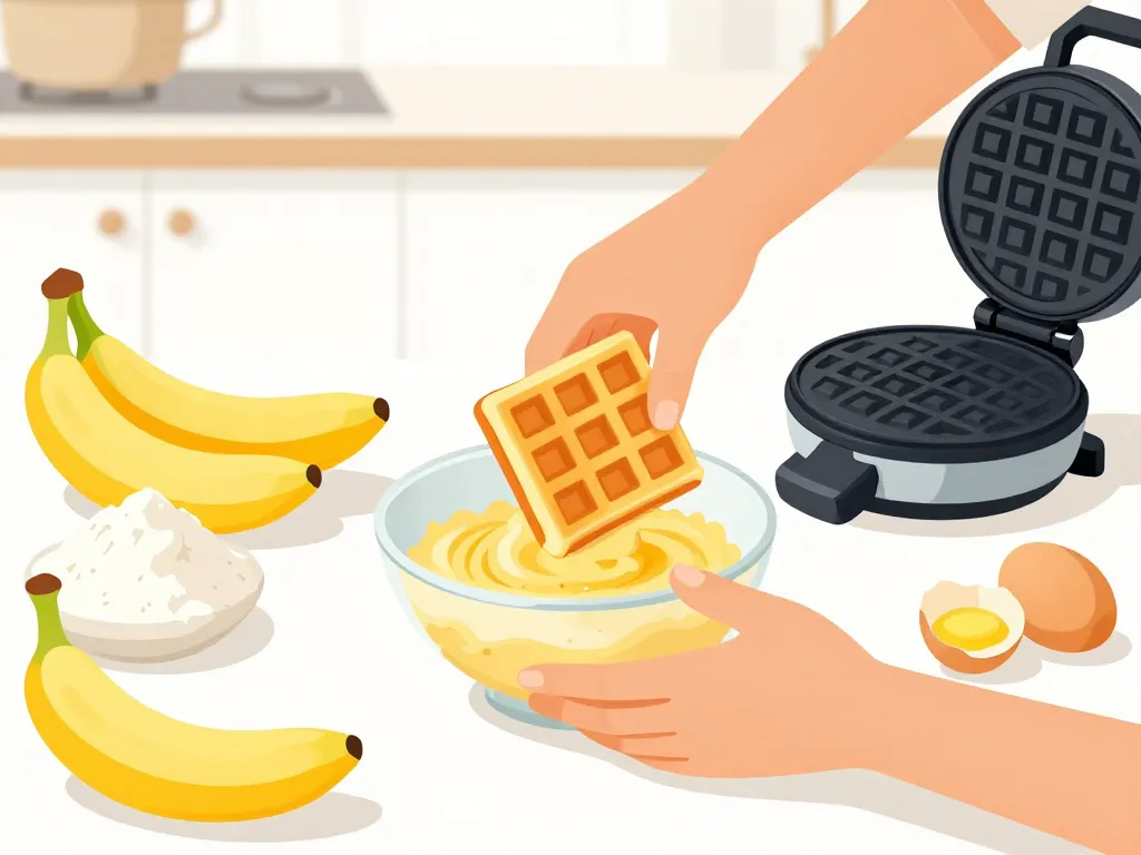 Préparation recette gaufres bananesques chicchew.fr avec ingrédients