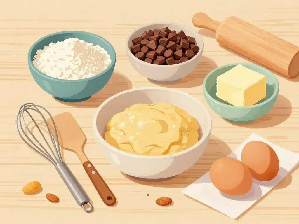 ingrédients principaux pour recette cookie sans gluten sur table