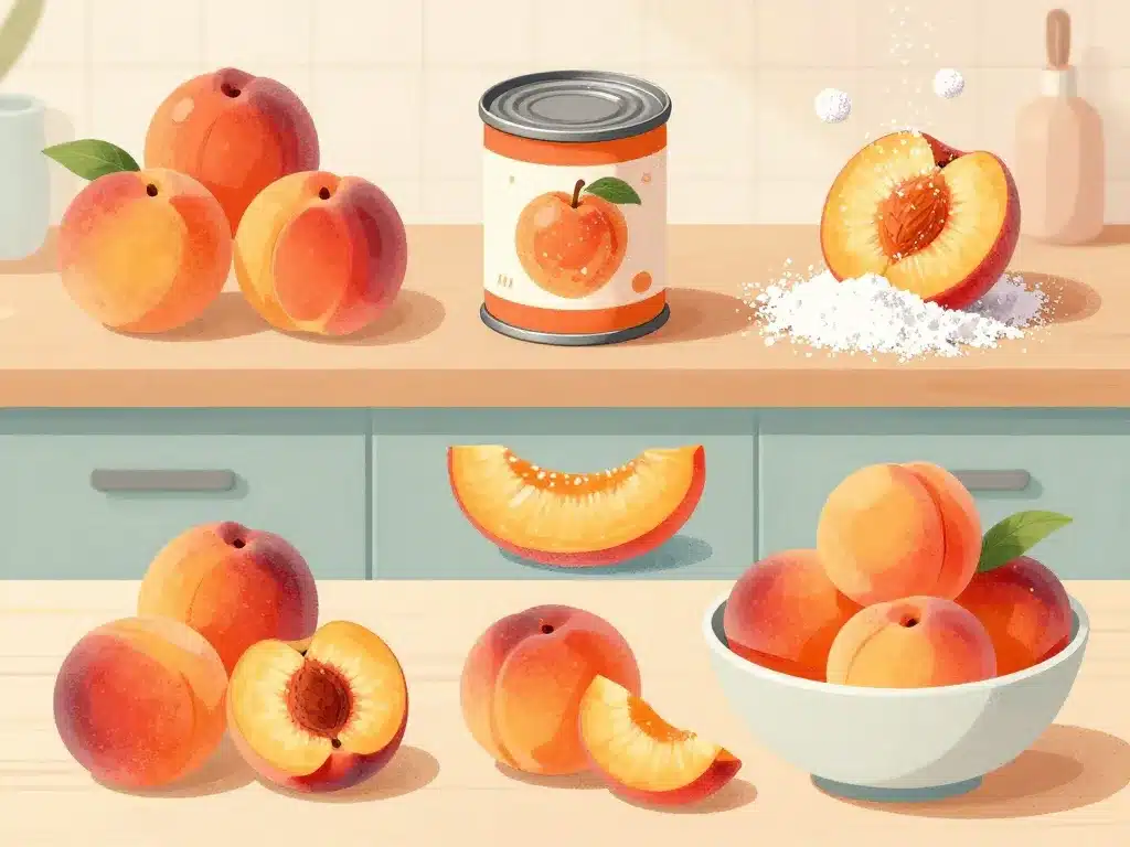 recette crumble à la pêche préparation des pêches fraîches et en conserve