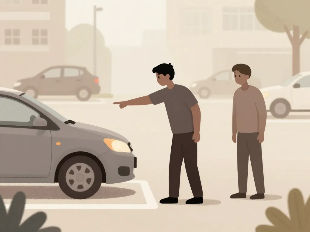 scène réglementaire place de parking privé stationnement abusif