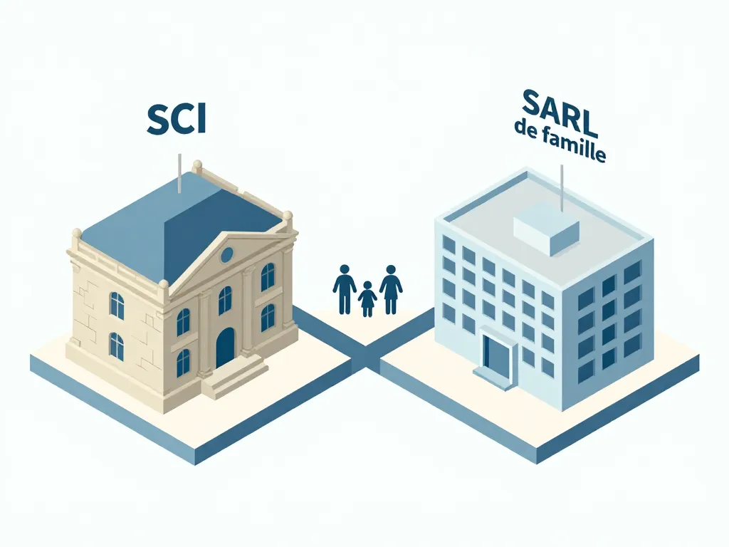 Schéma visuel sci ou sarl de famille gestion immobilière