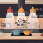 illustration spot cuisine plan de travail éclairage moderne